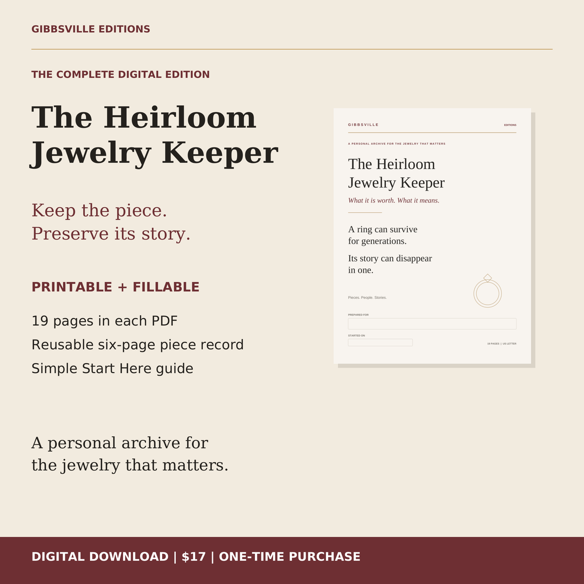 The Heirloom Jewelry Keeper — Product Overview