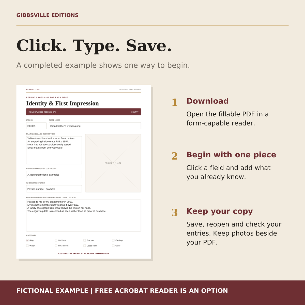 The Heirloom Jewelry Keeper — Click Type Save