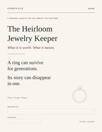 Cover of The Heirloom Jewelry Keeper by GIBBSVILLE Editions